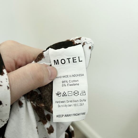 [Urban Outfitters] Motel Ardilla Cow Print Ruched High Neck Tank Mini Dress XS - Picture 12 of 12